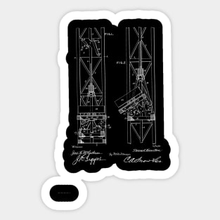 Mine Elevator Vintage Patent Hand Drawing Sticker